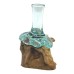 Molton Glass Small Flower Vase on Wood Molton Glass Small Flower Vase on Wood