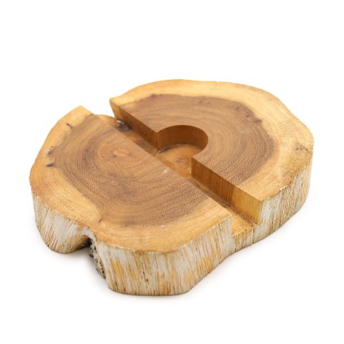 Lrg Gamal Wood Phone Holder - Whitewash Lrg Gamal Wood Phone Holder - Whitewash