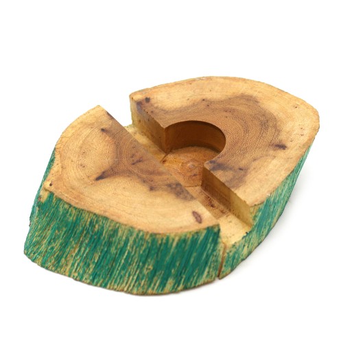 Lrg Gamal Wood Phone Holder - Greenwash Lrg Gamal Wood Phone Holder - Greenwash