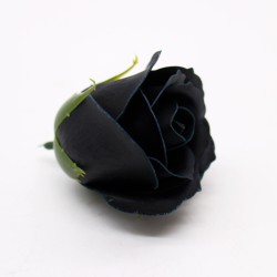 10 Craft Soap Flowers - Med Rose - Black With white Rim