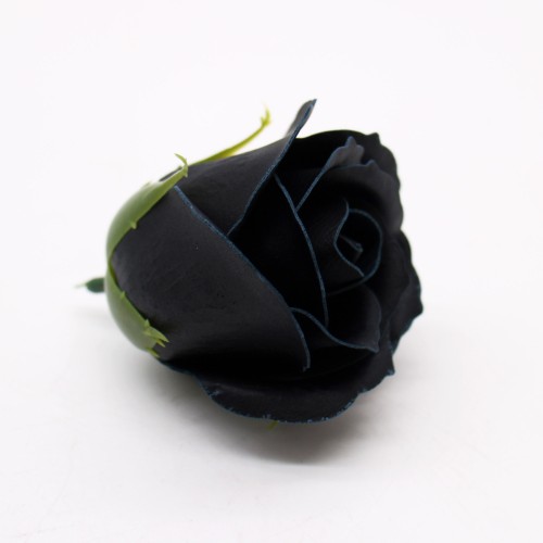 10 Craft Soap Flowers - Med Rose - Black With white Rim 10 Craft Soap Flowers - Med Rose - Black With white Rim