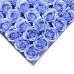 10 Craft Soap Flowers - Med Rose - Blue With Black Rim 10 Craft Soap Flowers - Med Rose - Blue With Black Rim