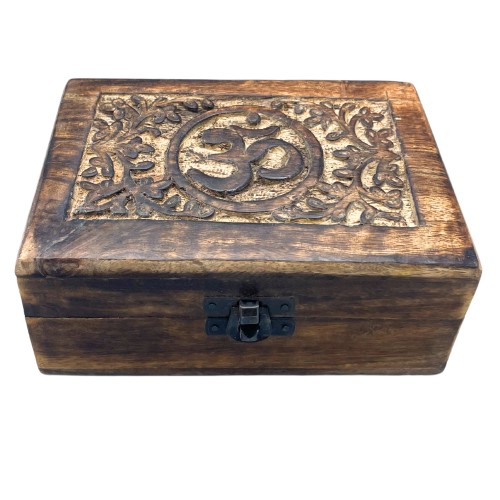 Medium Wooden Keepsake Box 15x10x6cm - Om Medium Wooden Keepsake Box 15x10x6cm - Om