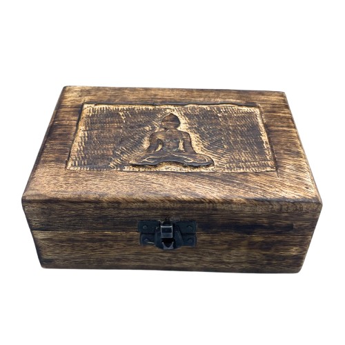 Medium Wooden Keepsake Box 15x10x6cm -  Buddha Medium Wooden Keepsake Box 15x10x6cm -  Buddha