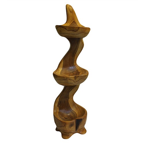 Teak Three Bowl Standing aprox 50cm Teak Three Bowl Standing aprox 50cm